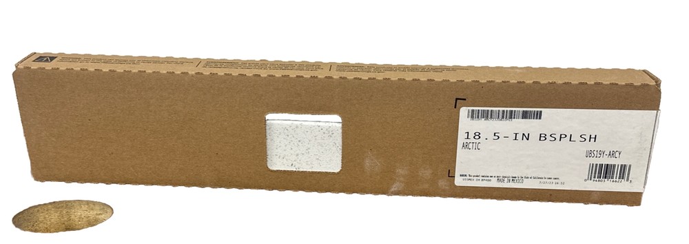 NEW UBS19Y-ARCY 18-1/2 in. Solid Surface Technology Backsplash in Arctic White