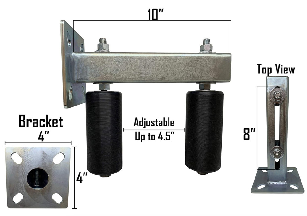 Slide Gate Rollers Guide for Sliding Rolling Gate Rear Post Bolted Bracket Mount