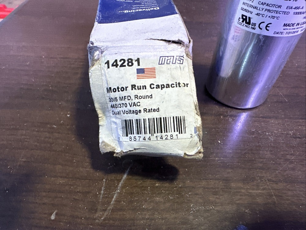 MARS 14281 OEM Replacement Run Capacitor 440/370 VAC 30/5 MFD Round