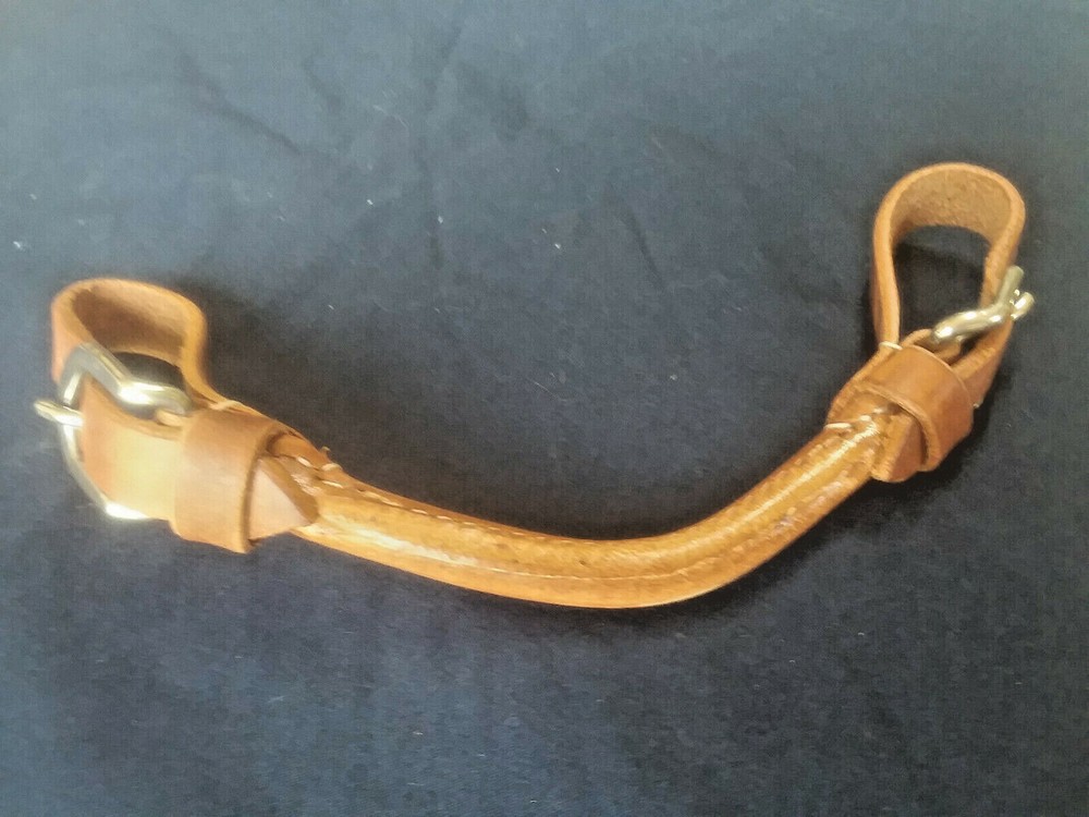 New Adjustable Harness Leather Chin Curb Strap STRAIGHT ROLLED DOUBLE CHAIN