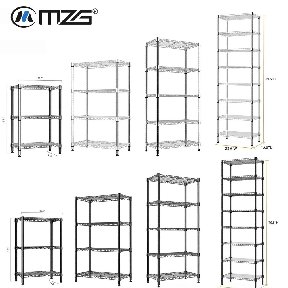 Kitchen Pantry Garage Rack Wire Shelves Stackable Metal Shelf Shelvings 14"*24"