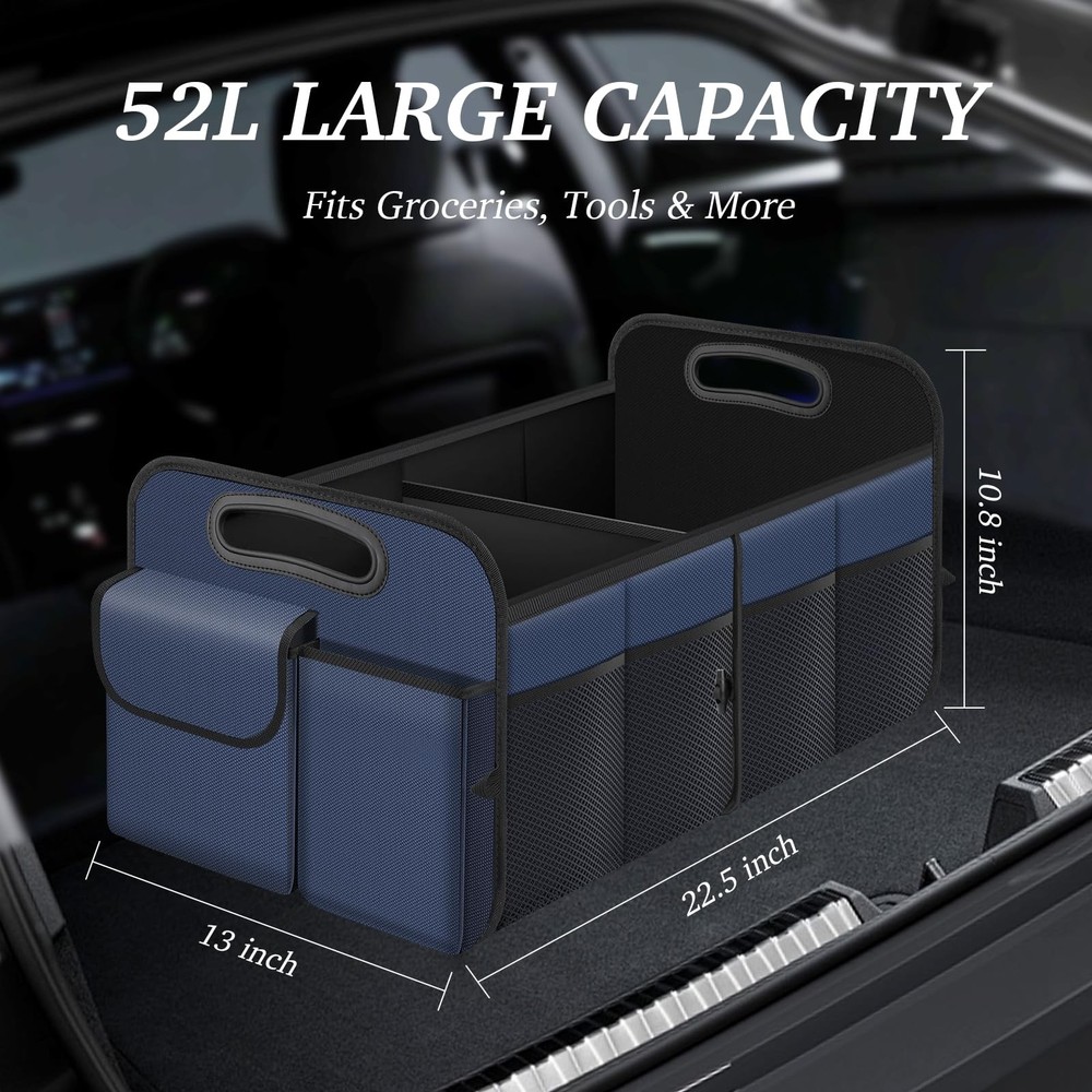 Trunk Organizer Collapsible Waterproof Multi-Compartment Trunk Organizer for ...