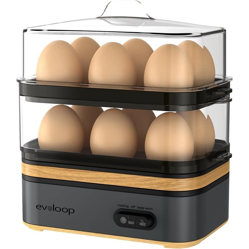 Stackable Egg Cooker Multi Functional Boiled Eggs Easy Clean Dishwasher Safe New