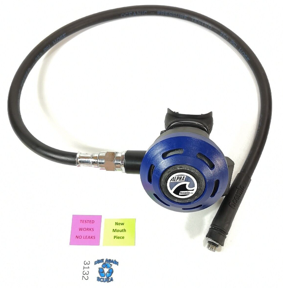 Oceanic Alpha Primary or Octo Second 2nd Stage Regulator Scuba Dive Blue #3132