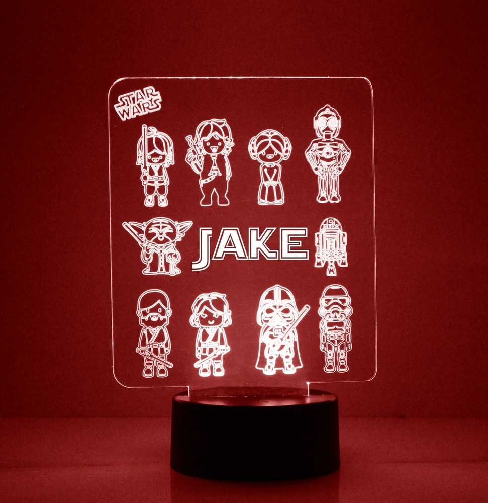 Lego Star Wars LED Night Light, with Remote Control, Engraved Star Wars Light