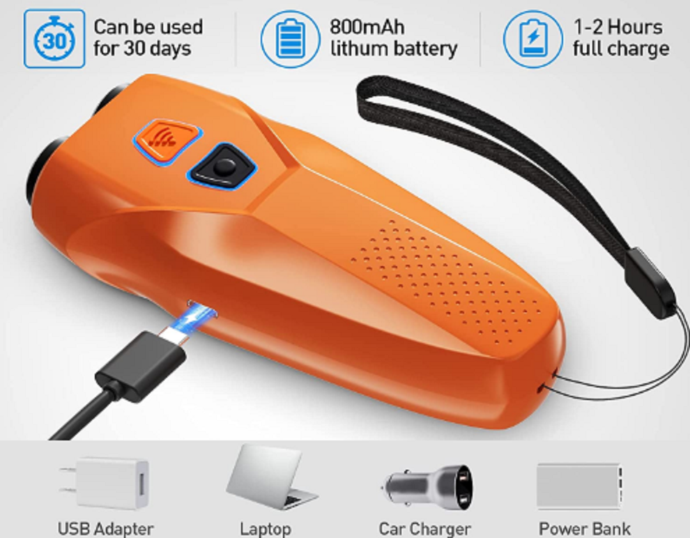 Dual Sensor Anti Barking Device with Training/Deterrent Modes 25 FT Range & LED