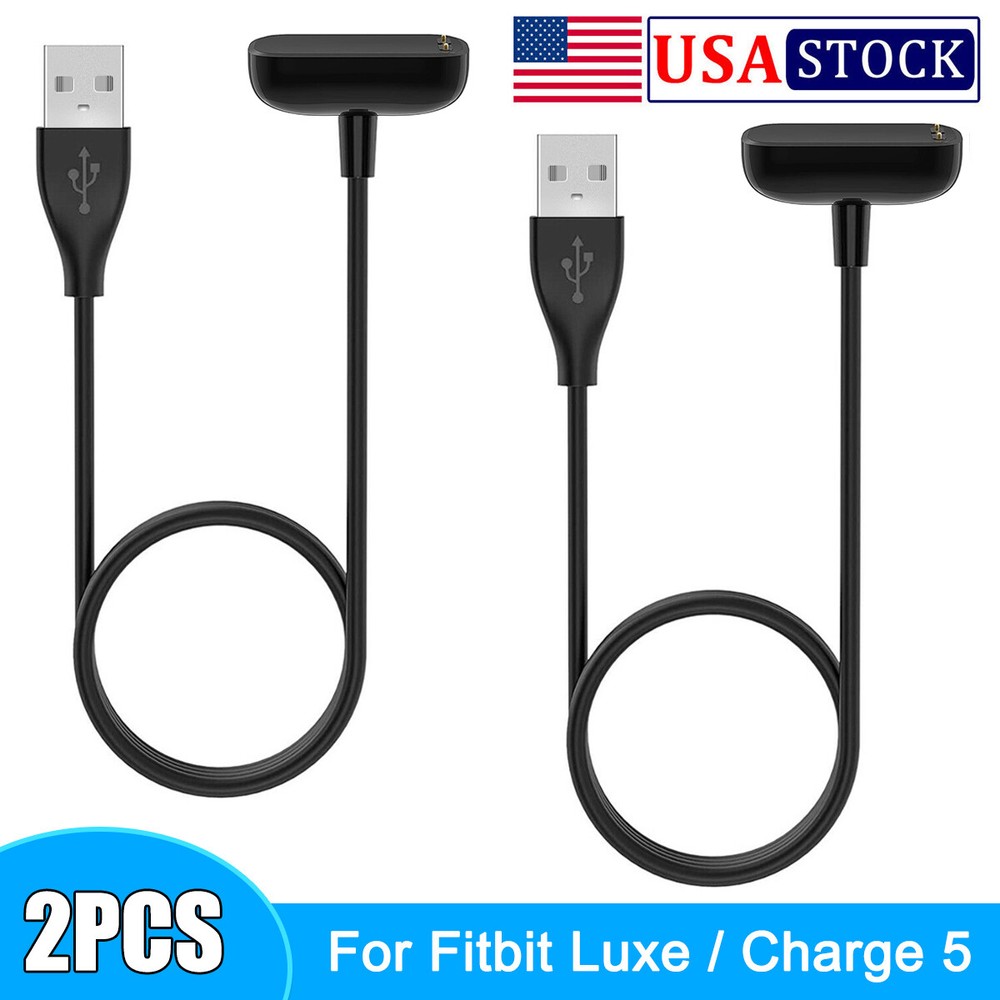2pcs USB Charger Charging Cable Replacement 50cm Cord Fits Fitbit Luxe/Charge 5.