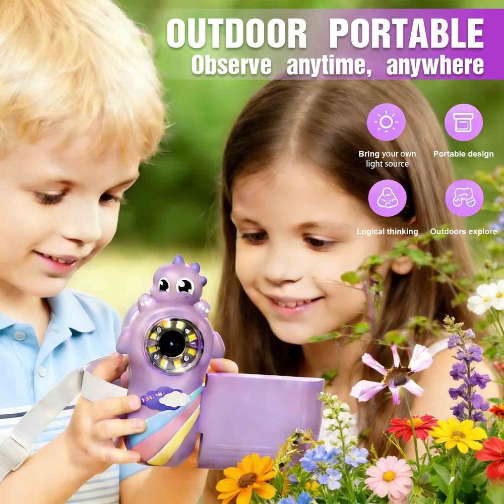 Handheld 2" LCD Screen Digital Microscope 1000X Magnifying Glass for Kids