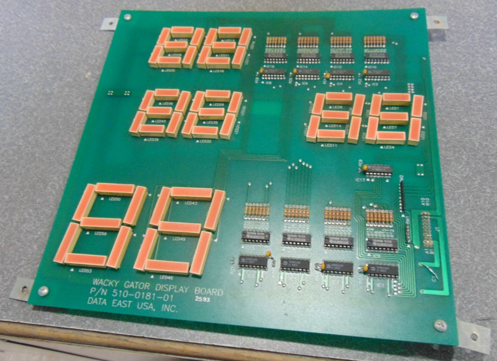 ***USED*** Data East Wacky Gator Arcade Game Computer Board and Scoring Display.