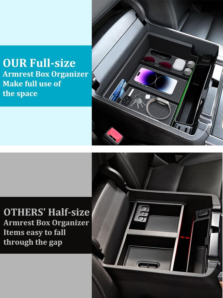 2PCS Center Console Organizer Compatible with Chevy 2 PCS