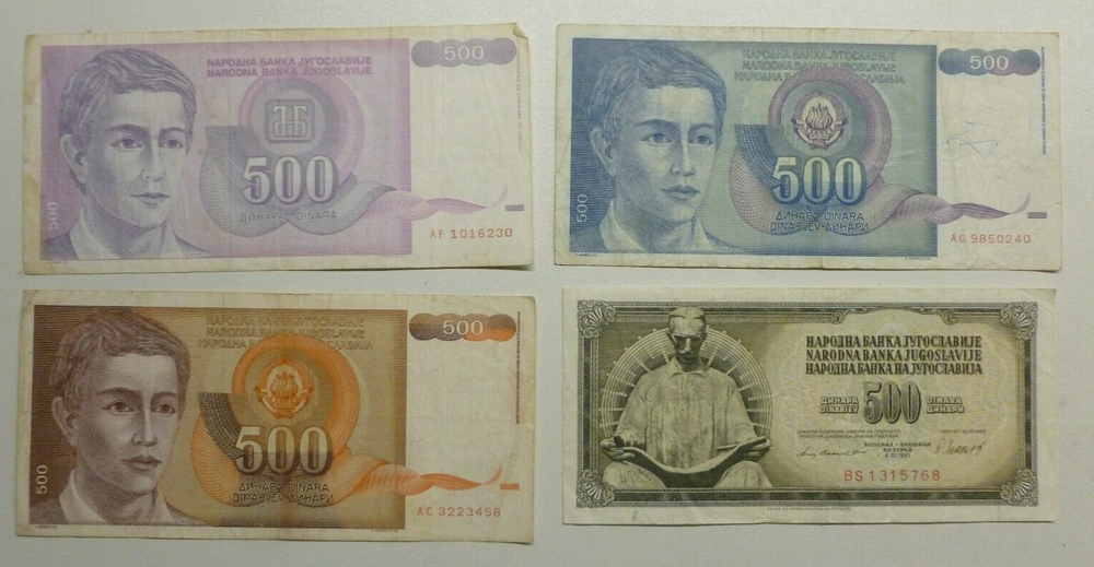 Yugoslavia huge collection 54 different old Banknotes 1955-1996 Circulated