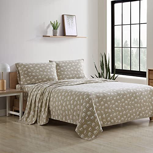 Eddie Bauer Sheet Set 4PC (3pc in Twin Size) Flannel Deep Pockets Crisp