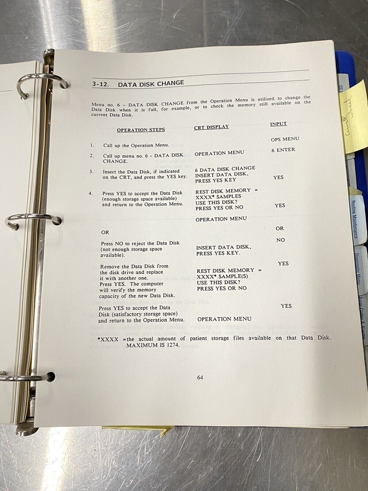 Olympus Demand Blood Chemistry Analyzer - Users Guide / Instructions Manual