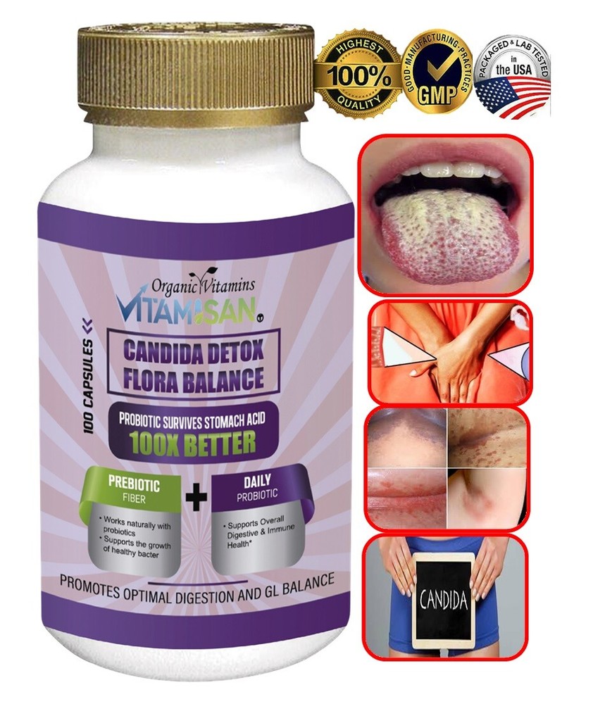 Candida Cleanse Detox Support Highest Potency Yeast Infection Support 100 cap