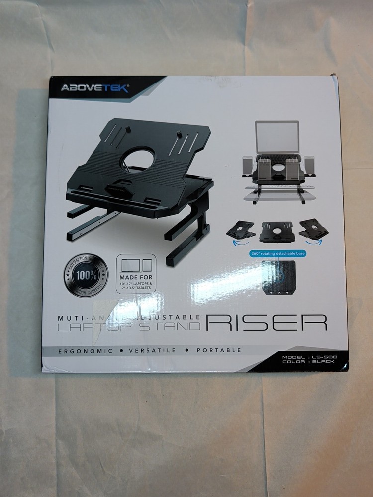 AboveTEK Laptop Stand 20 Angles Two-Layer Height Adjustable Black – New