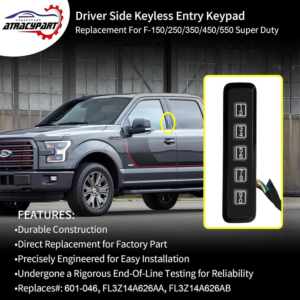 Driver Side Keyless Entry Keypad | Replacement for 2015-2020 Ford