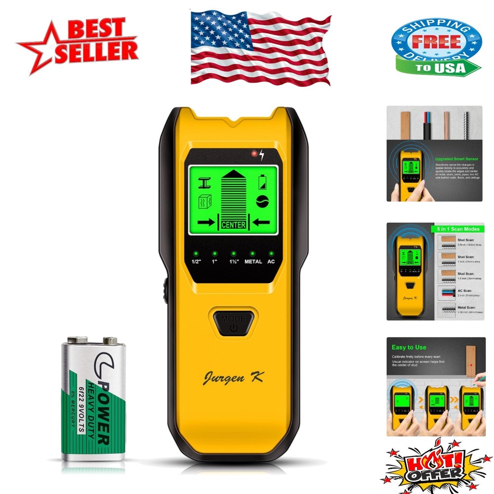 Compact Stud Detector with 5 Modes: Perfect for Home Renovations & Installations