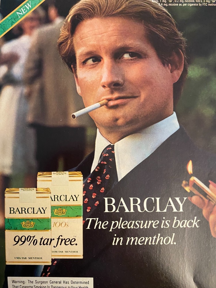 Barclay Cigarettes, Full Page Vintage Print Ad