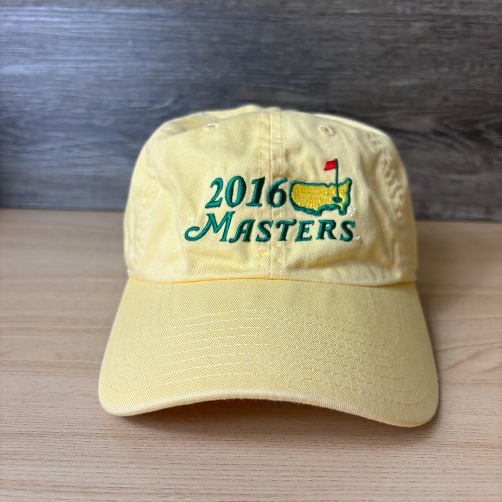 Masters Hat Cap Strap Back Yellow Golf Augusta National American Needle 2016