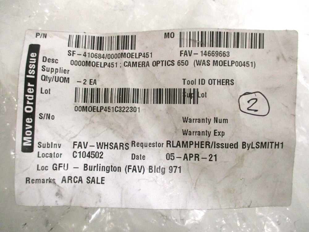 CAMERA OPTICS 650 , 75-7616 , SF-410684