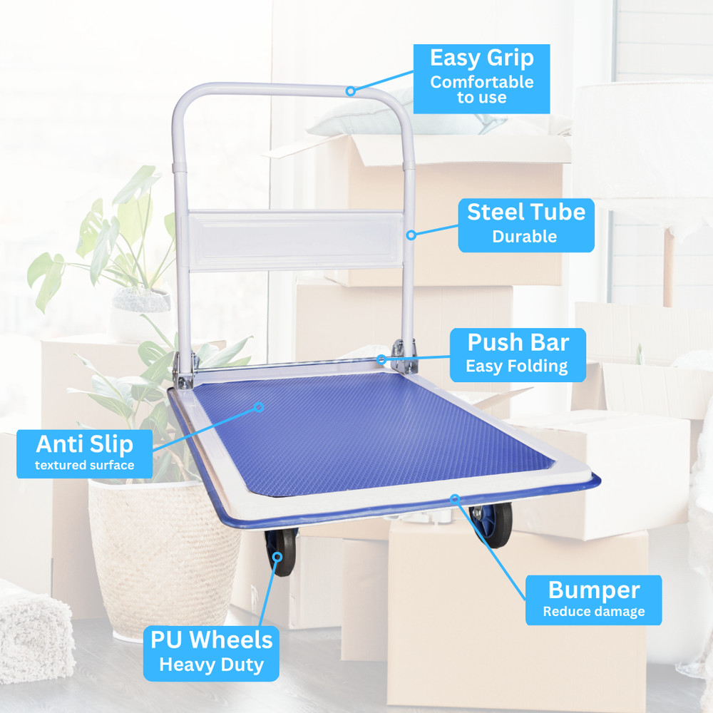 Heavy Duty Dolly - Folding 500 LBS Moving, Shopping, Luggage Solid Construction