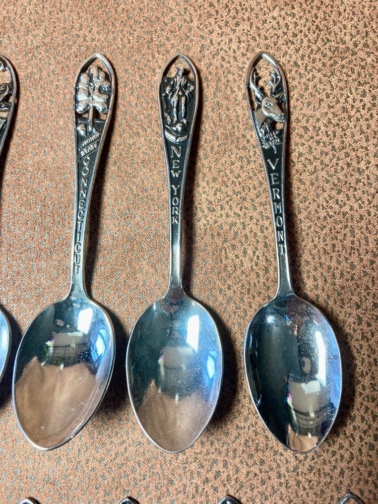 17 Stainless State Souvenir Spoons