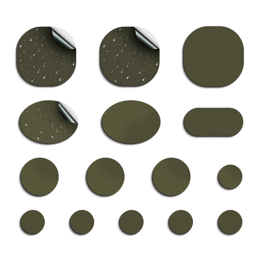 45PCS Down Jacket Repair Patch for Puffer Three Sizes, Pre-Cut-Army Green