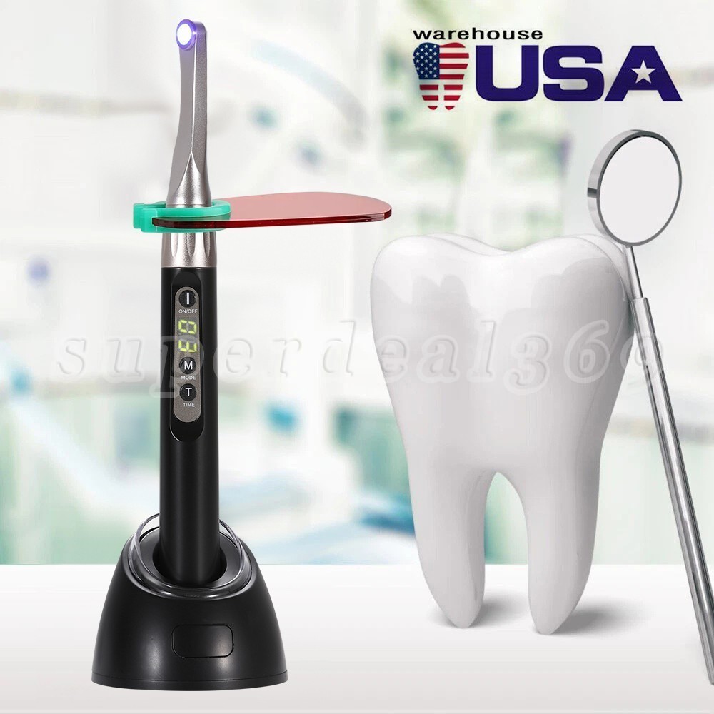 Woodpecker Style Dental iLED Wireless Curing Light Lamp 1 Second Cure Black
