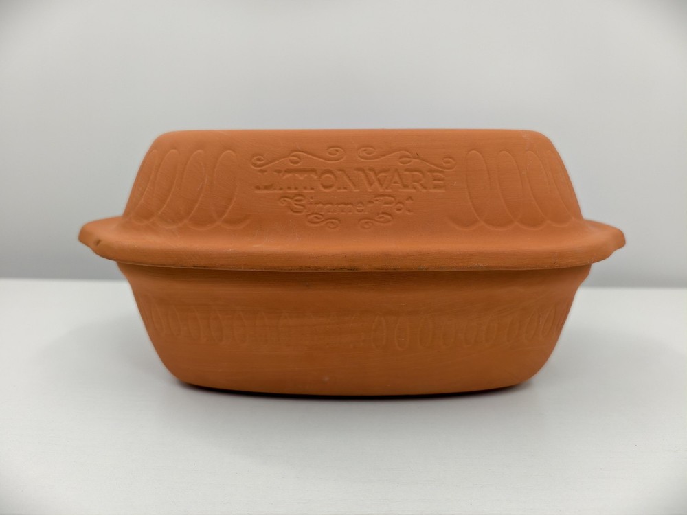 Vintage LittonWare 2 Quart Clay Simmer Pot Microwave Ovenware Roaster Baker