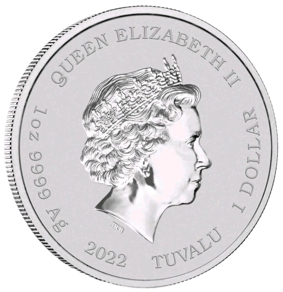 2022 1 Oz Silver $1 Tuvalu BART SIMPSON BU Coin.