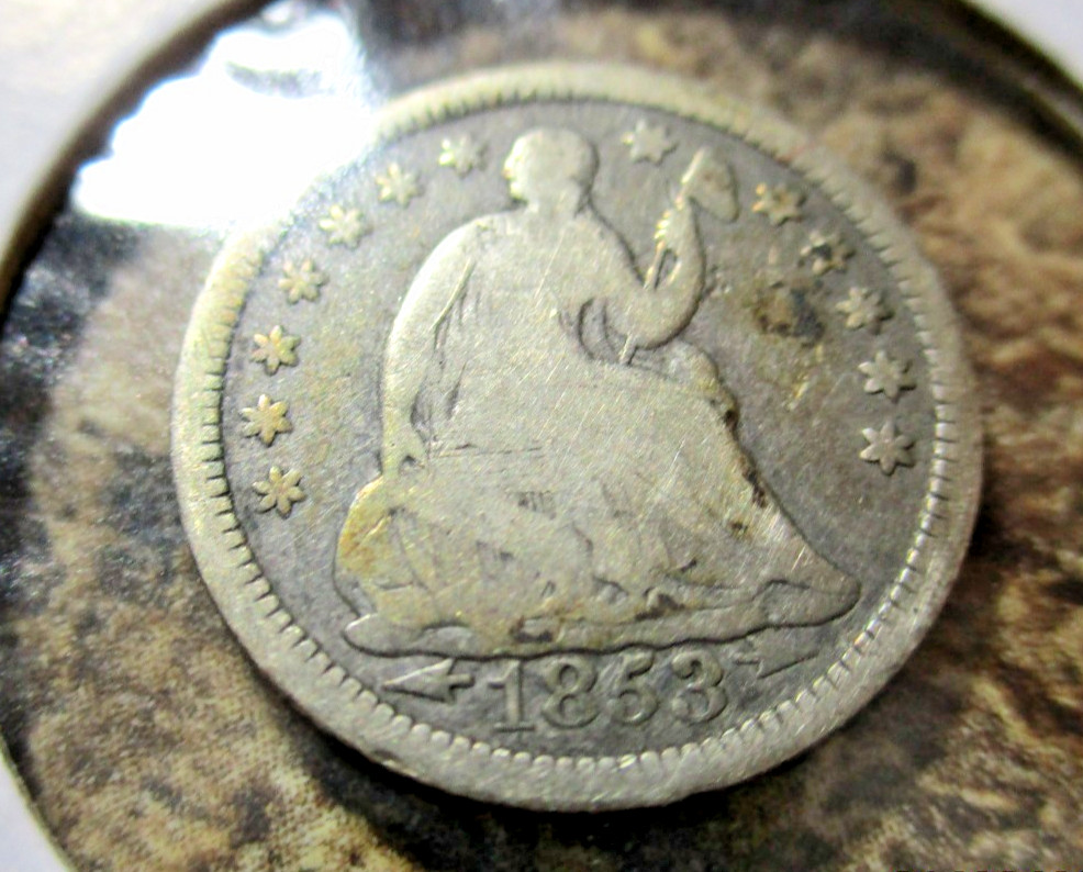 1853 ARROWS SEATED HALF DIME CC