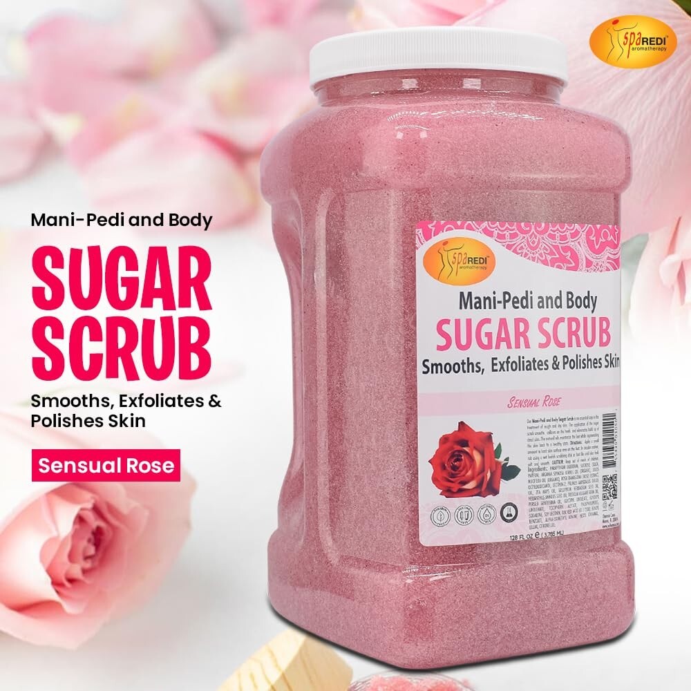 Spa Redi Sugar Body Scrub Sensual Rose 128 oz