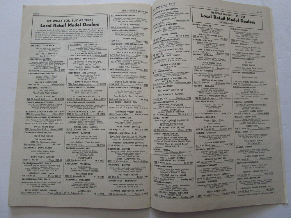 Model Railroader December 1947 Locos Benchwork Interurbans Nice! L@@K