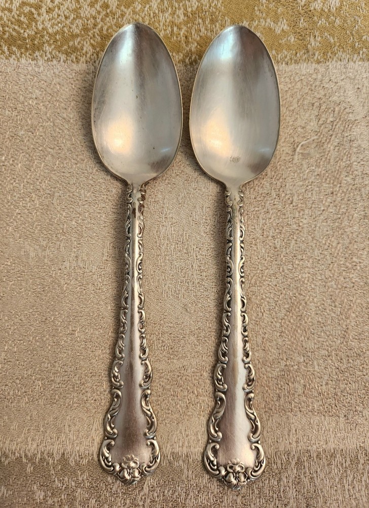 Set Of 2 Teaspoons Dresden 1911 Silver Flatware Silverware