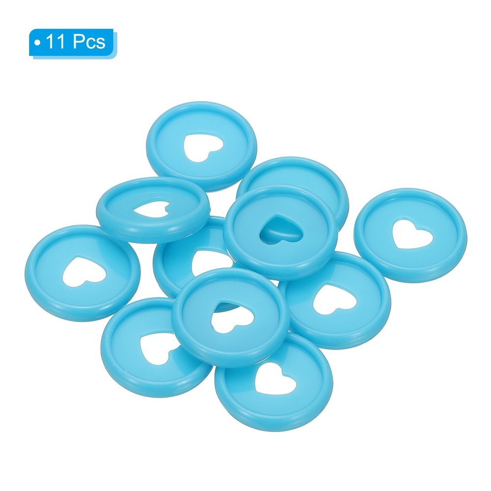 24mm Plastic Book Binding Discs, 11 Pack Expansion Discs Heart, Blue
