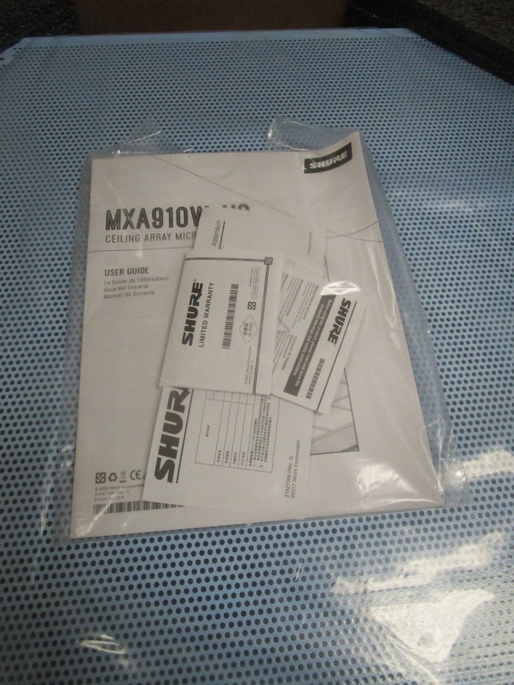SHURE MXA910W US 24x24 Ceiling Array Microphone White NEW OPEN BOX FREE SHIP