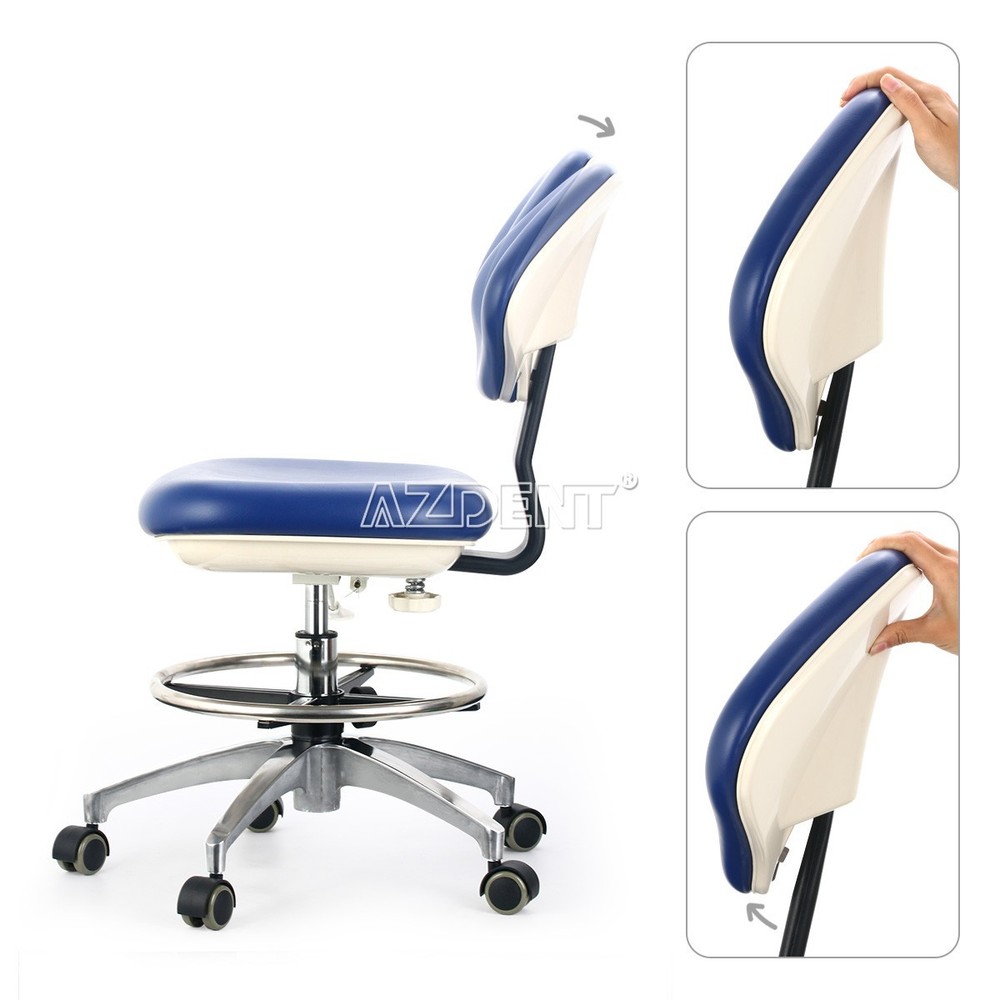 Dental Doctor Assistant Stool Adjustable Mobile Chair PU Leather