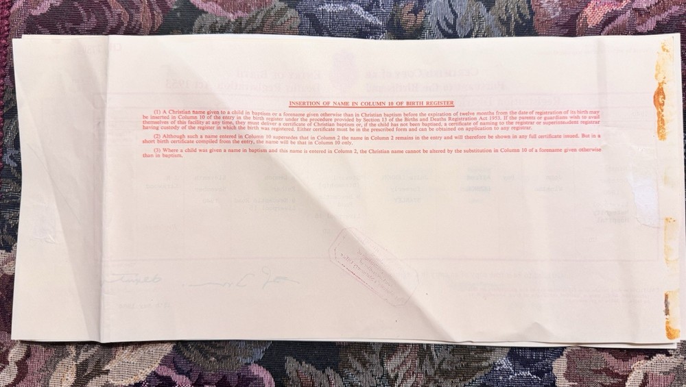 John Lennon Authentic Certified UK Birth Certificate Copy Authentic Beatles