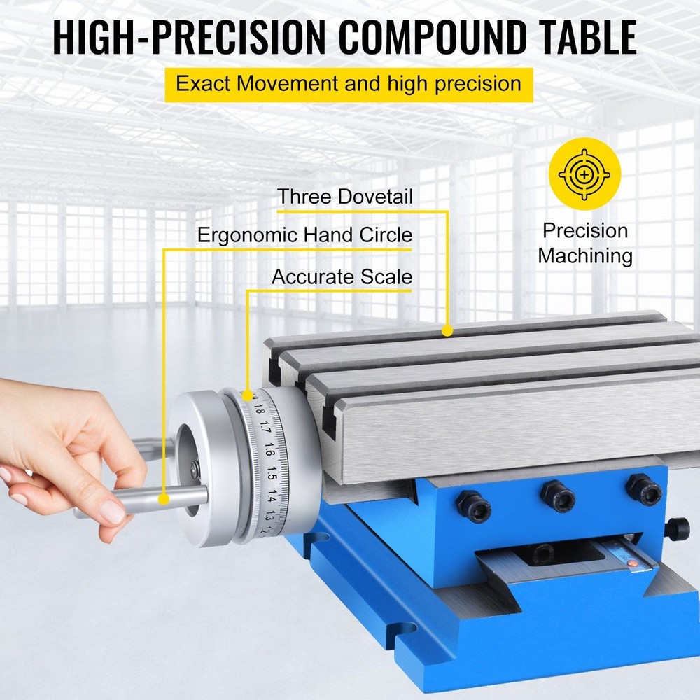 Manual Cross Slide Worktable 7.3x4in, for Tool Room and Prototype Use