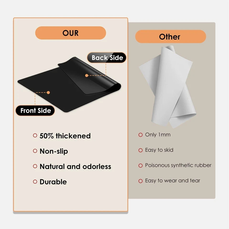 KitchenRaku Extra Large Silicone Mat for Kitchen Worktop Protector, Thickened...