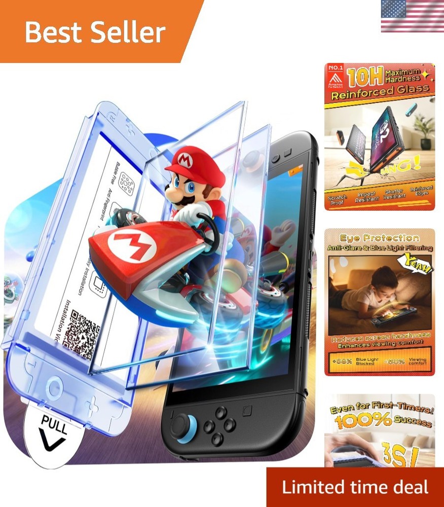 10H Military Grade Screen Protector with Blue Light Block for Nintendo Switch 2