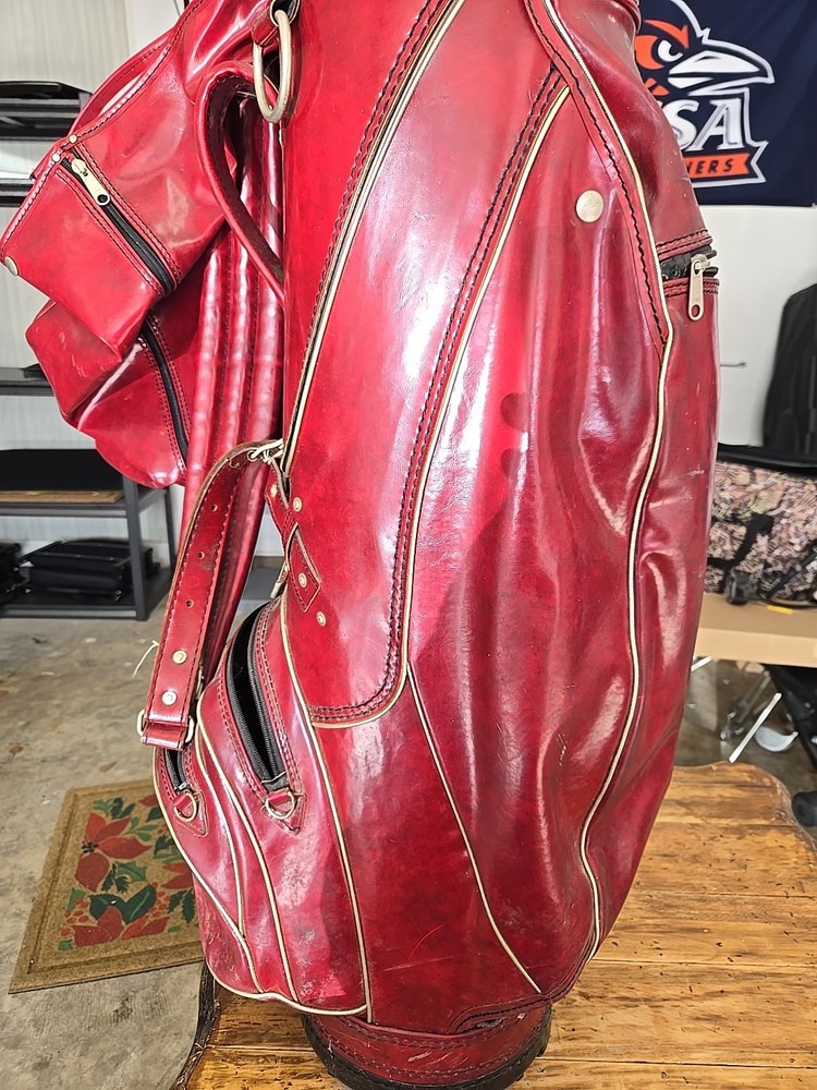 vintage burton leather golf bag