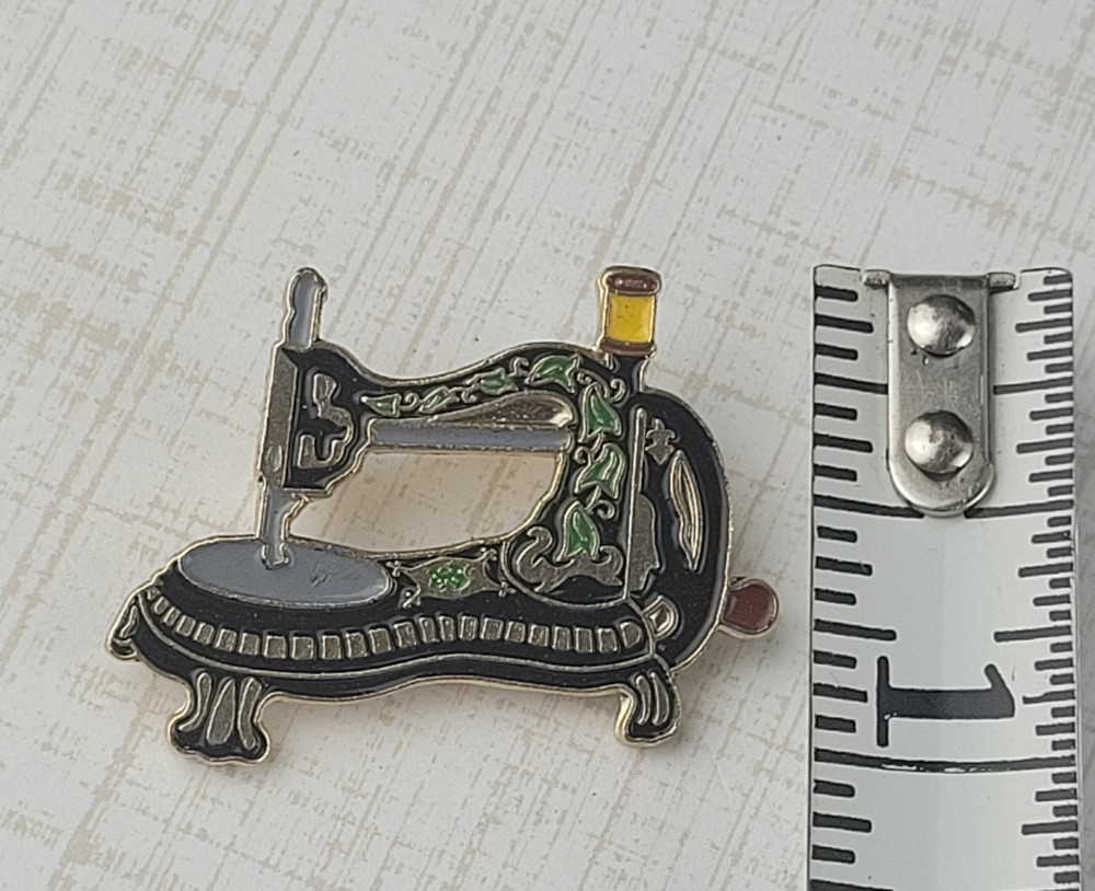 Antique Style Sewing Machine Enamel Pin
