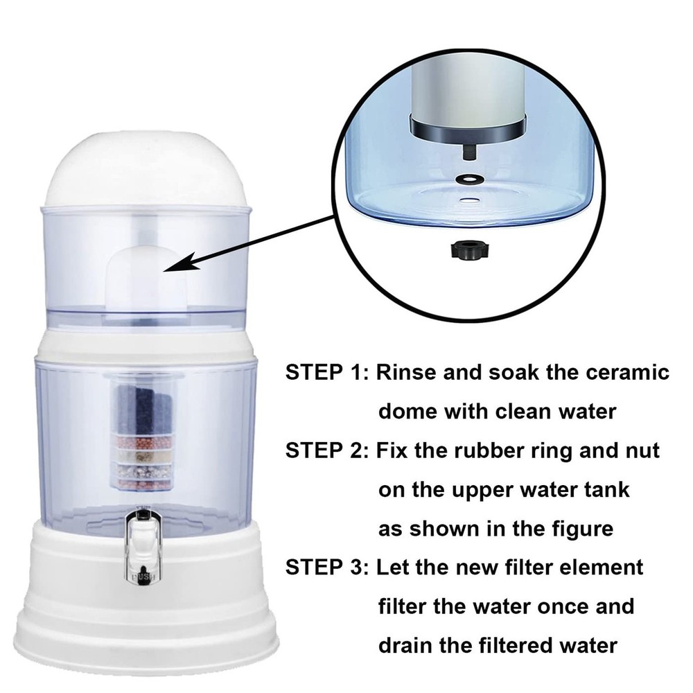 Huining Ceramic Dome Water Filter, Replacement for Pre-Filtration Unit, 0.15 ...