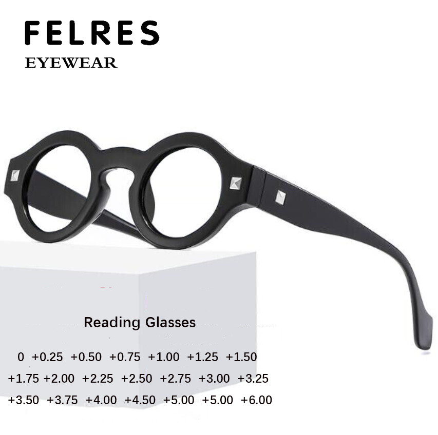 Round Thick Frame Blue Light Blocking Reading Glasses For Men Clear Lens Glasses