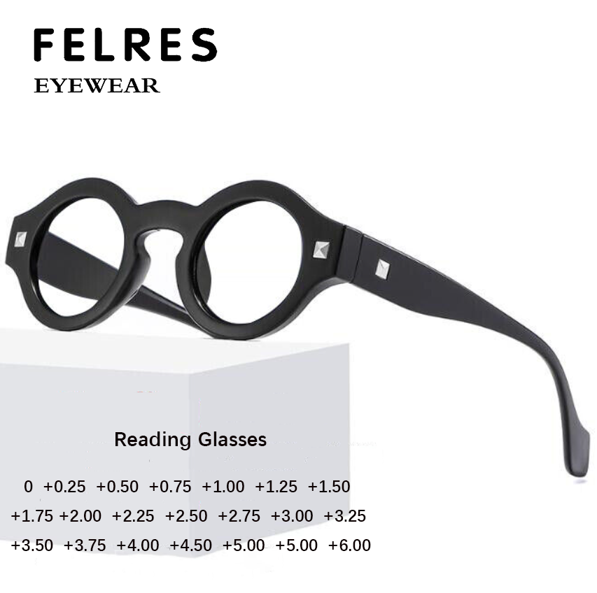 Round Thick Frame Blue Light Blocking Reading Glasses For Men Clear Lens Glasses