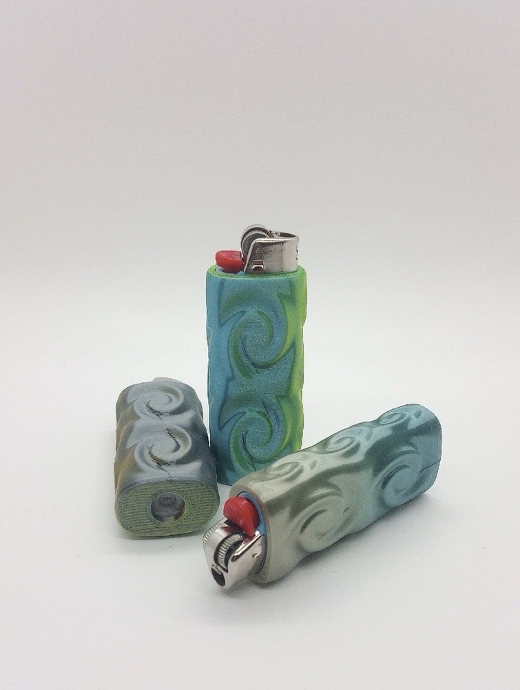 3D Printed Lighter Sleeve Case – Fits Bic – Textured Custom Designs