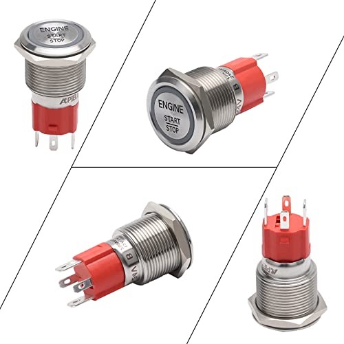 Push Start Ignition Switch, Off-(ON) Instant Silver Shell-Blue ENGINE START