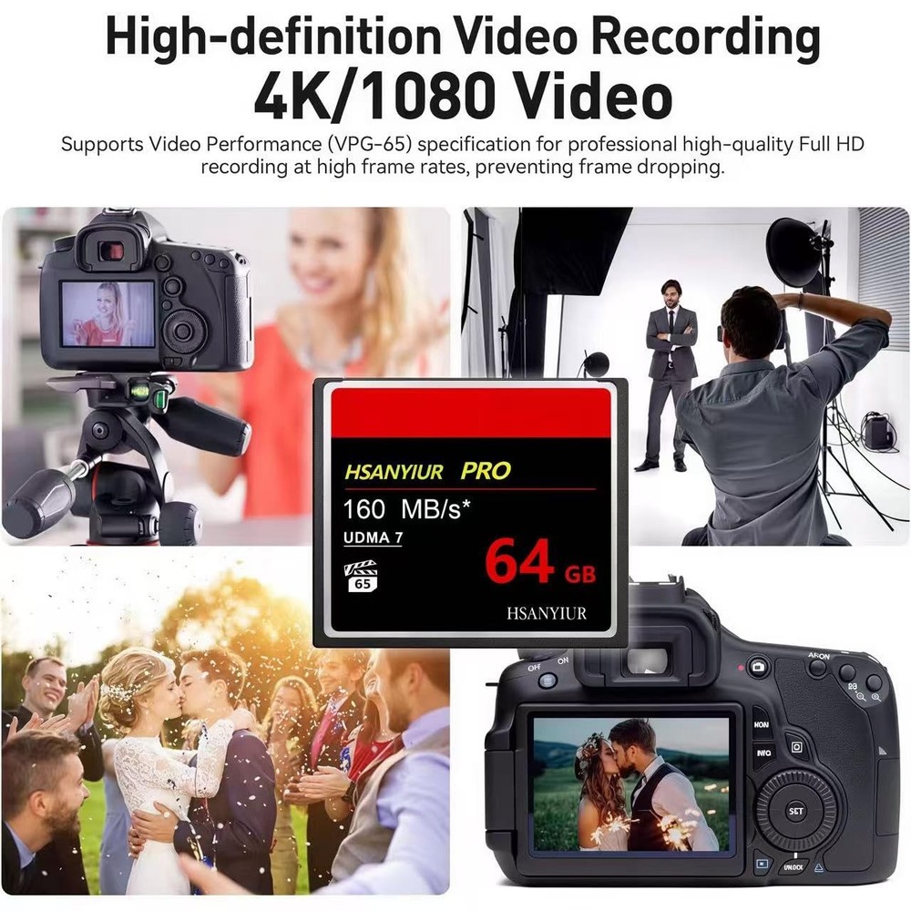 64GB CompactFlash CF Card UDMA VPG 80MB/s 4K Camera High Speed Type I DSLR