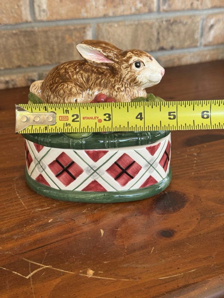 Noritake Royal Hunt Rabbit Candy Box Bunny Easter Trinket Dish Ceramic